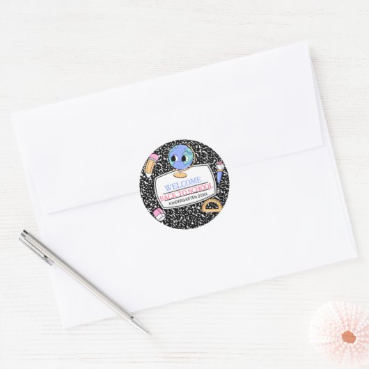 Welcome Back to school composition Notebook Runder Aufkleber (Umschlag)