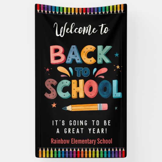 Welcome back to school , First day of school Banner (Vertikal)