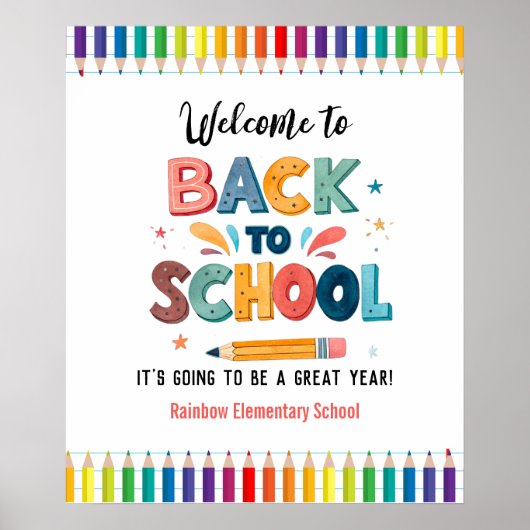 Welcome back to school  , First day of school Poster (Vorne)