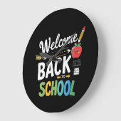 Welcome Back To School First Day of School Teacher Große Wanduhr (Winkel)