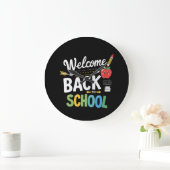 Welcome Back To School First Day of School Teacher Große Wanduhr (Zuhause)