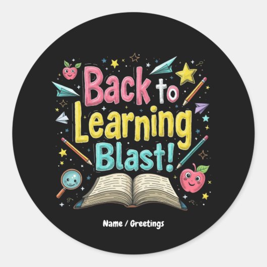 Welcome Back to School Learning Blast Kids Teacher Runder Aufkleber (Vorderseite)