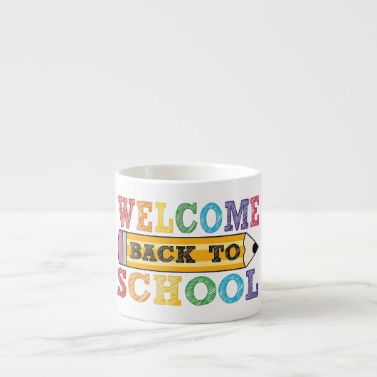 Welcome Back to School – Pencil Illustration Espressotasse (Vorderseite)