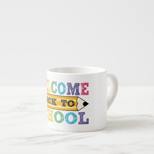 Welcome Back to School – Pencil Illustration Espressotasse (Vorderseite Rechts)
