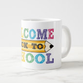 Welcome Back to School – Pencil Illustration Jumbo-Tasse (Vorderseite Rechts)