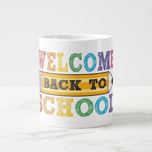 Welcome Back to School – Pencil Illustration Jumbo-Tasse (Vorderseite)