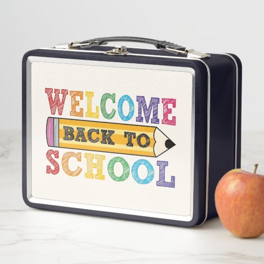 Welcome Back to School – Pencil Illustration Metall Brotdose (Beispiel)