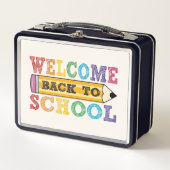 Welcome Back to School – Pencil Illustration Metall Brotdose (Vorderseite)