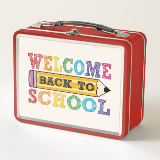 Welcome Back to School – Pencil Illustration Metall Brotdose