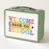 Welcome Back to School – Pencil Illustration Metall Brotdose (Vorderseite)