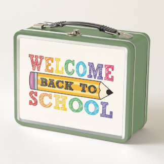 Welcome Back to School – Pencil Illustration Metall Brotdose