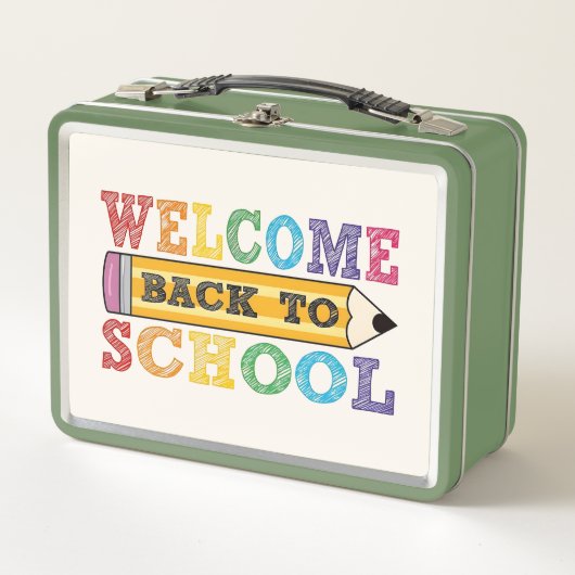 Welcome Back to School – Pencil Illustration Metall Brotdose (Vorderseite)
