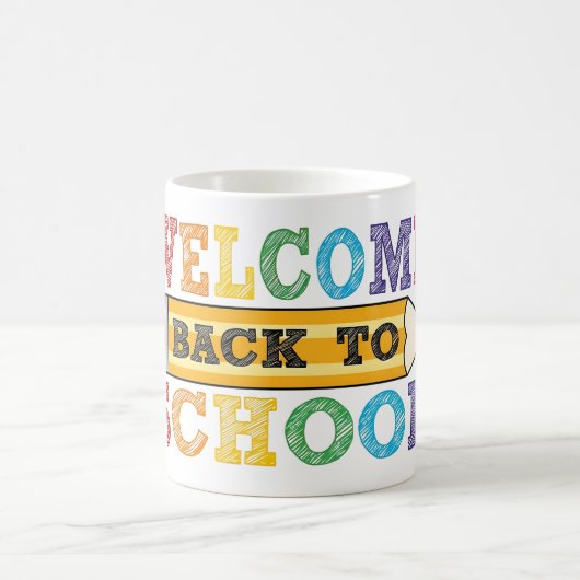 Welcome Back to School – Pencil Illustration Verwandlungstasse (Mittel)