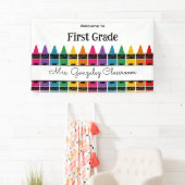 Welcome Back to School Rainbow Crayon  Banner (Insitu)