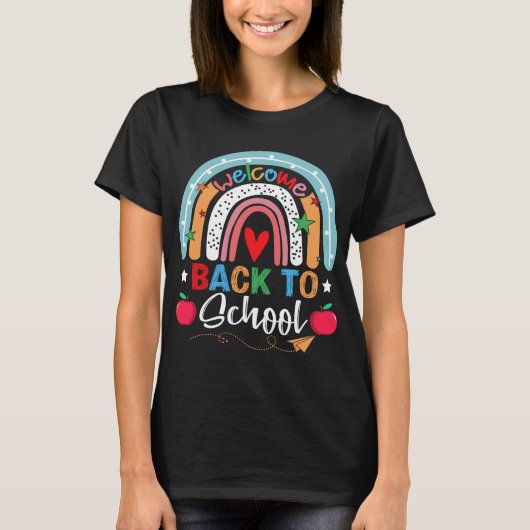 Welcome Back To School Rainbow First Day of School T-Shirt (Vorderseite)