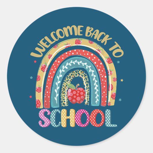 Welcome Back To School Teacher Student Life Boho Runder Aufkleber (Vorderseite)
