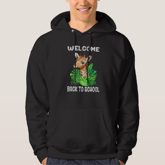 Welcome Back To School With Baby Giraffe For Boys Hoodie (Vorderseite)
