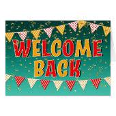 Welcome Back with Bunting and Confetti  (Vorderseite (Horizontal))