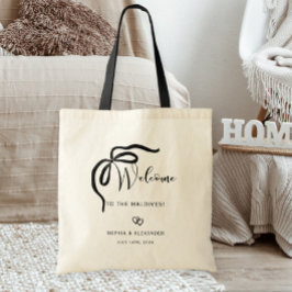 Welcome bag for destination wedding, ribbon tragetasche