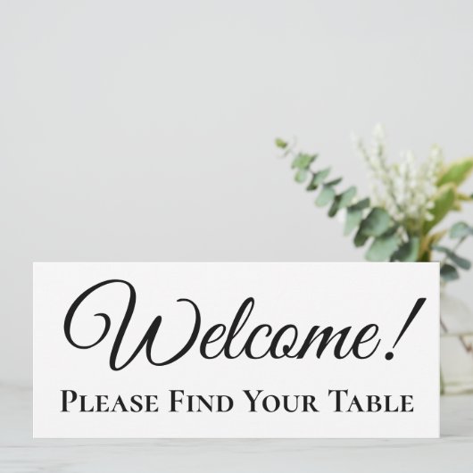 Welcome Banner Card für Hochzeitssitzkarten (Stehend Vorderseite)