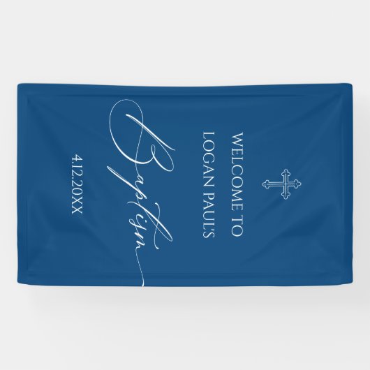 WELCOME BAPTISM banner custom BLUE (Horizontal)