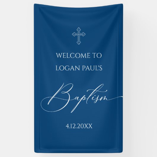 WELCOME BAPTISM banner custom BLUE (Vertikal)
