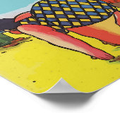 Welcome Beach Cartoon fügen Text hinzu Poster (Ecke)