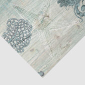 Welcome Beach House Coral Blue Wood Decoupage Tiss Seidenpapier (Ausschnitt)