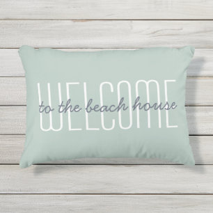 Welcome Beach House Vacation Home Decor Quote Cute Kissen Für Draußen