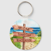 Welcome Beach Kurzer Begriff Vermietung Urlaub Zuh Schlüsselanhänger (Vorderseite)