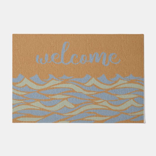 Welcome Beach Rug, Ocean Wave Mat, Personalisiert Fußmatte (Vorderseite)