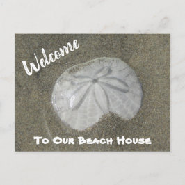 Welcome Beach Zuhause Sand Dollar Foto House Guest Postkarte