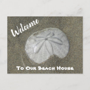 Welcome Beach Zuhause Sand Dollar Foto House Guest Postkarte