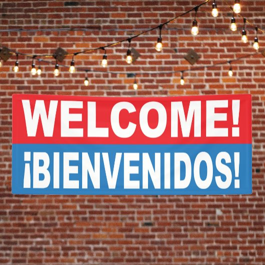 Welcome Bienvenidos English Spanish Banner