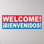 Welcome Bienvenidos English Spanish Banner Poster (Vorne)