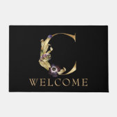 WELCOME Black and Gold Fall Monogram C Doormat Fußmatte (Vorderseite)