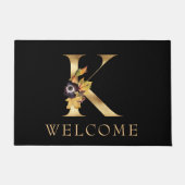 WELCOME Black and Gold Fall Monogram L Doormat Fußmatte (Vorderseite)