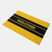 Welcome black &yellow Door Mat Fußmatte (Schrägansicht)