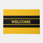 Welcome black &yellow Door Mat Fußmatte (Vorderseite)