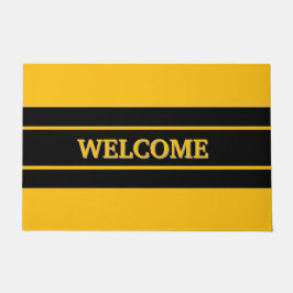 Welcome  black &yellow Door Mat Fußmatte