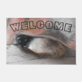 WELCOME Blue Mit Augen Siamese Kitten under Blanke Fußmatte (Vorderseite)