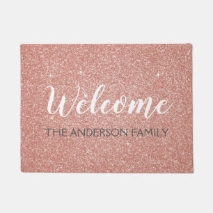 Welcome Blush Pink - Rose Gold Familienname Fußmatte