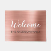 Welcome Blush Pink - Rose Gold Familienname Fußmatte (Vorderseite)