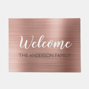 Welcome Blush Pink - Rose Gold Familienname Fußmatte