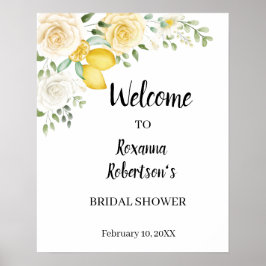 Welcome Brautparty Lemons & Rose Poster