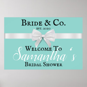 Welcome Brautparty Sign Classic Thema White Bow Poster