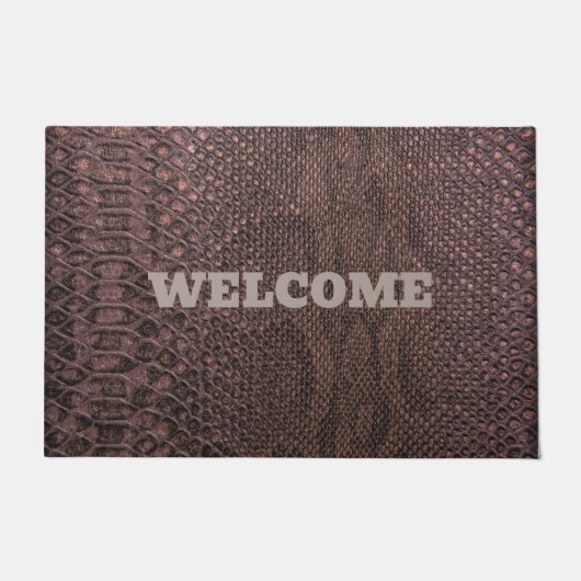 Welcome Brown Snakeskin Doormat Fußmatte (Vorderseite)