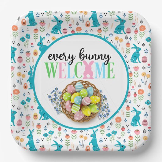 Welcome Bunnies Pappteller (Vorderseite)