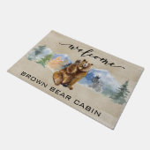Welcome Cabin Lodge Bear Mountain Zuhause Fußmatte (Schrägansicht)