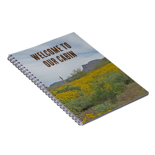 Welcome Cabin Rustic Southwest Blume House Guest Notizblock (Rechte Seite)